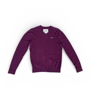 Hollister Men’s Medium Burgundy V-Neck Sweater Maroon Pullover EUC